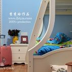 现代美式风儿童房高低床装修设计效果图
