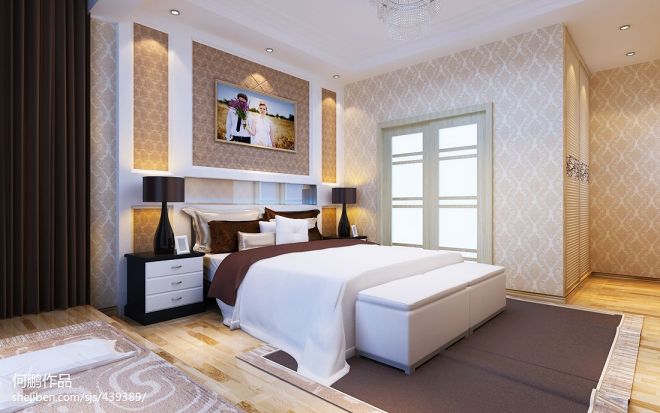 贵州省现代卧室床头背景墙装修设计效果