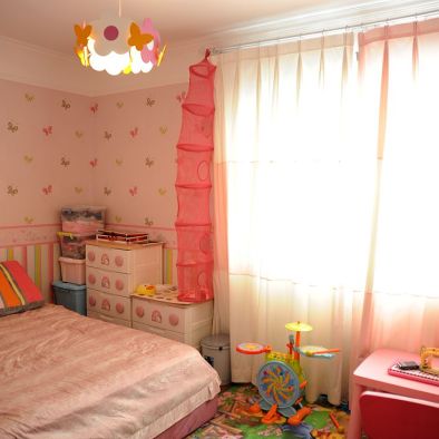 整体家装现代风格儿童房粉色系列窗帘装修设计效果图