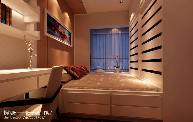 冷暖的交替现代卧室家具装修设计效果图