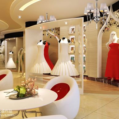 伊斯兰现代风格婚纱店装修设计