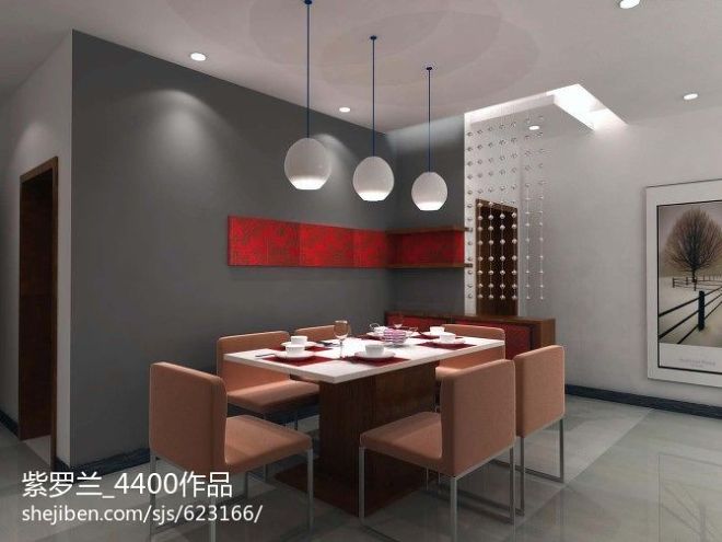 乐山现代餐厅时尚简约背景墙装修设计效