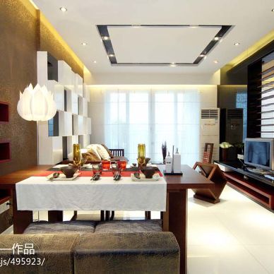 尚城花园国际混搭客厅装修设计效果图