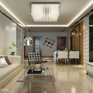 现代客厅吸顶灯设计装修效果图
