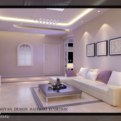 紫色梦幻 现代客厅沙发背景墙装修效果图