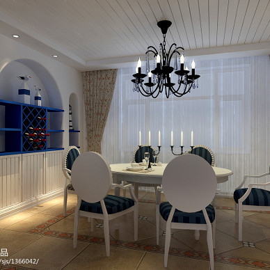 地中海_餐厅吊灯装修设计效果图