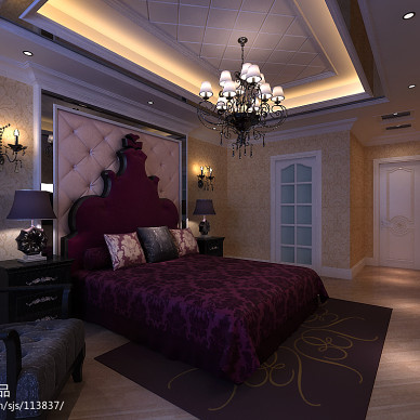 欧式家装卧室床头壁灯装修效果图