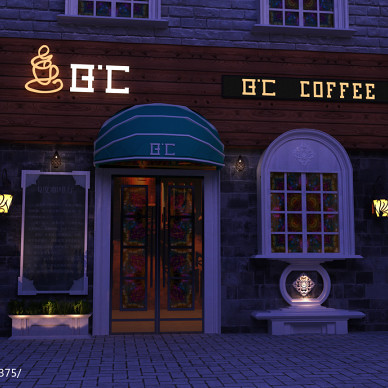 主题咖啡厅门面设计效果图