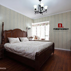 美式风格家庭卧室背景墙装修效果图