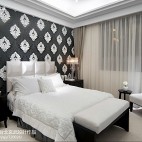 新古典主义卧室床头背景墙装修图片