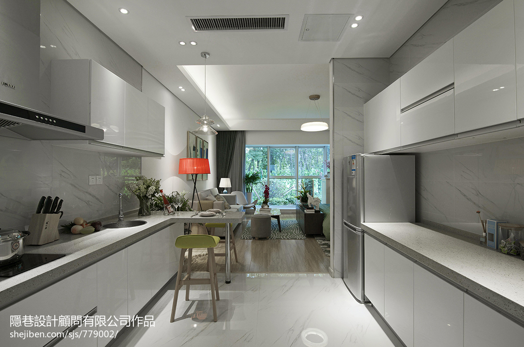 现代风格样板间厨房装修效果图大全2017图片