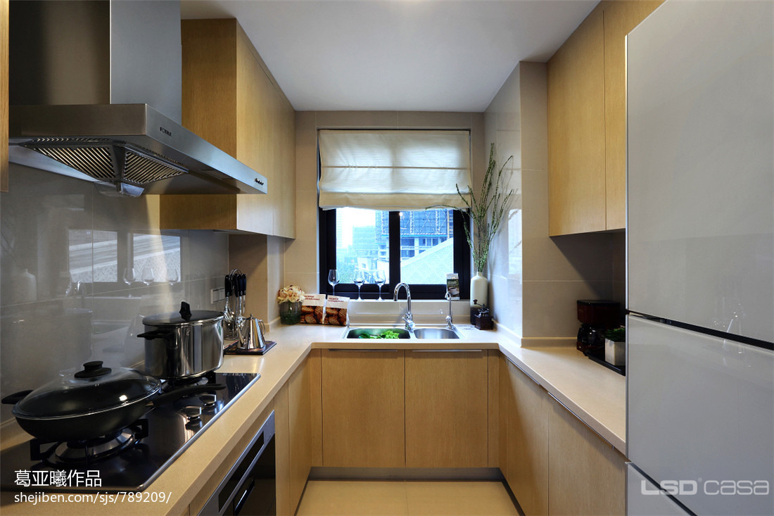 现代简约三居室厨房装修效果图大全2017图片