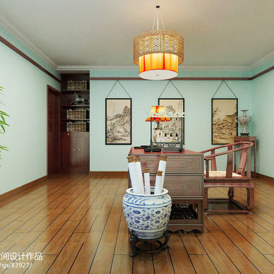 两室一厅实木地板材质设计效果图