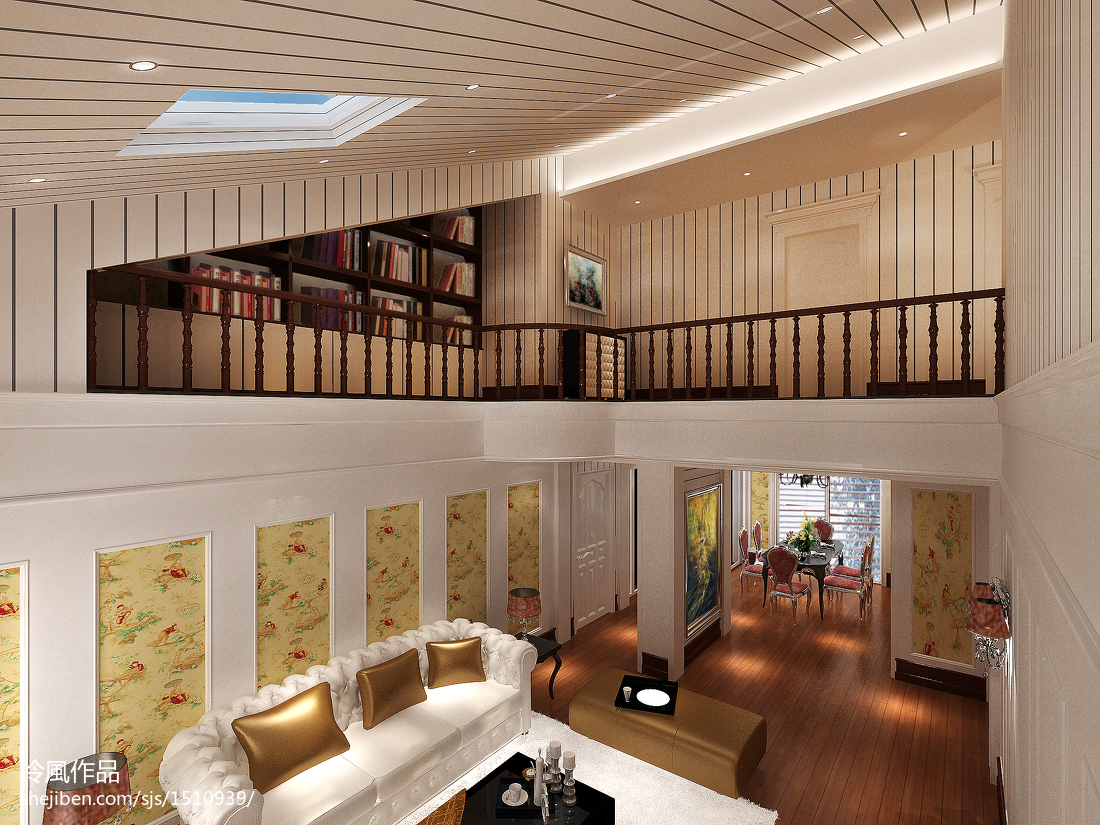 欧式复式楼客厅效果图片 – 设计本装修效果图