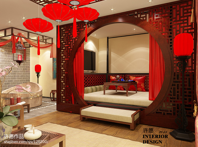 中式古韵主题房客栈式酒店套房设计图