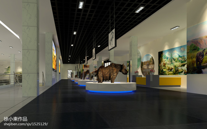 甘肃化石博物馆展柜设计效果图