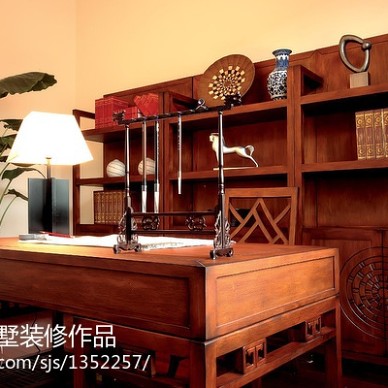 中式风格别墅仿古书房装修案例