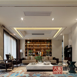 中式风格别墅客厅实景装修图片