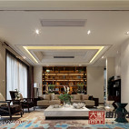 中式风格别墅客厅实景装修图片