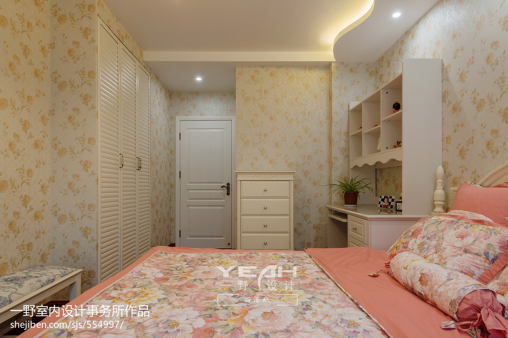 欧式风格别墅设计粉色儿童房房间装修图片
