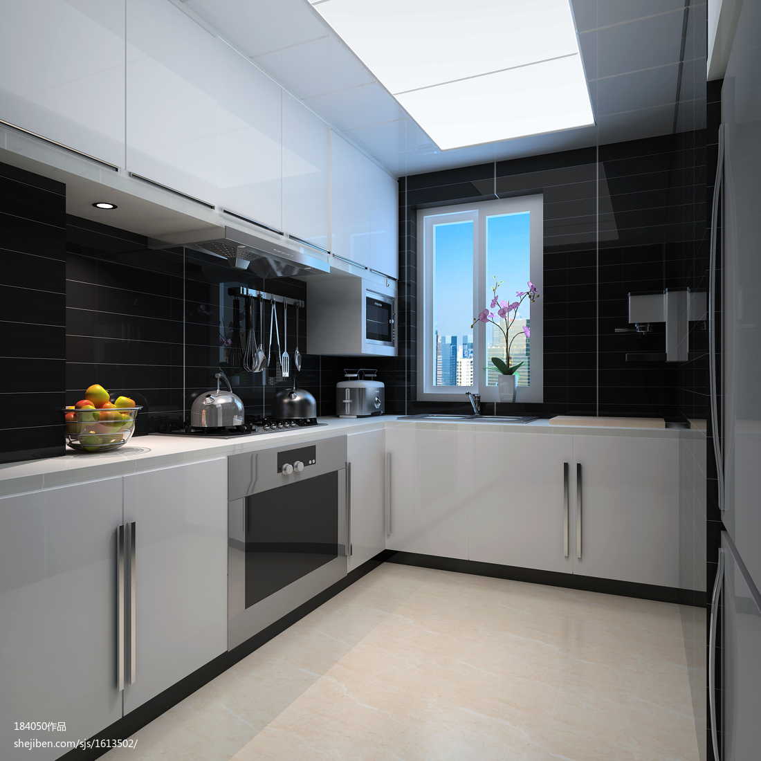 欧式豪宅设计厨房和卫生间装修图 – 设计本装修效果图
