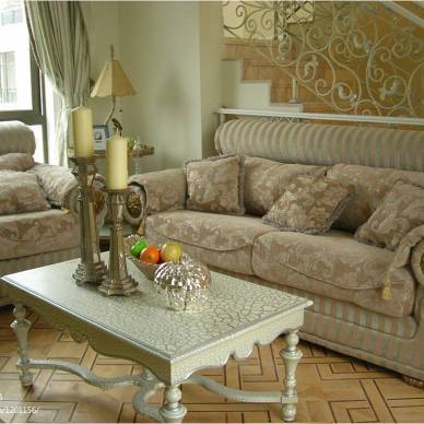 欧式客厅复古家具布艺沙发设计