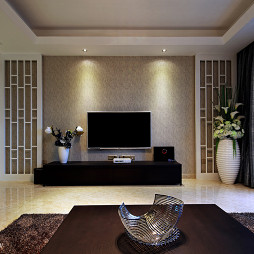 现代风格样板房客厅电视背景墙装修图