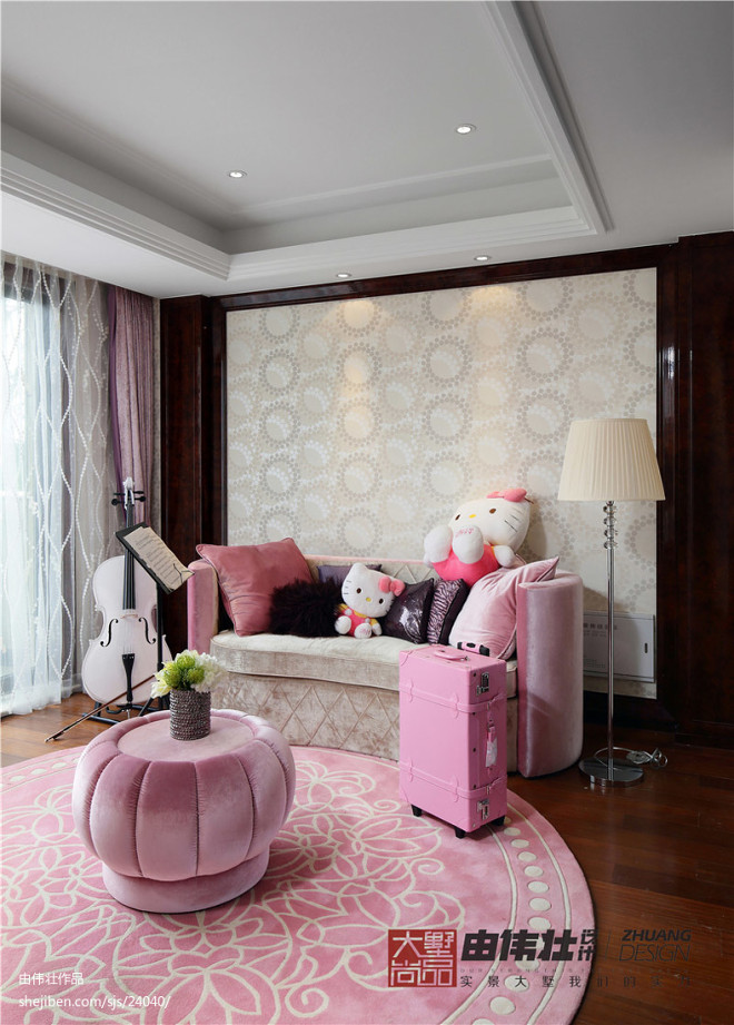 新古典风格粉色房间装修图片