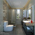 卫浴现代背景墙装修图片