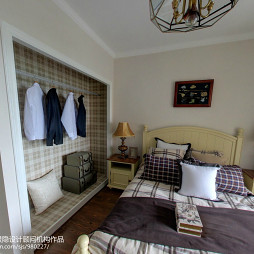 美式风格样板房极简主义卧室装修图片