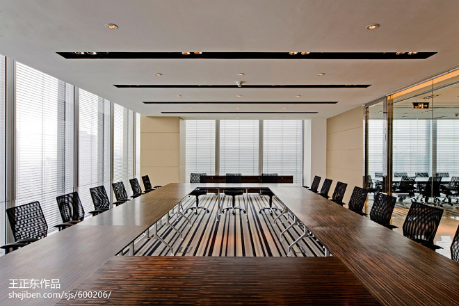 现代金融办公室大会议室装修效果图
