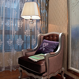 新古典风格样板房卧室窗帘装修