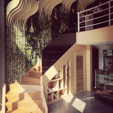 混搭风格咖啡厅楼梯设计