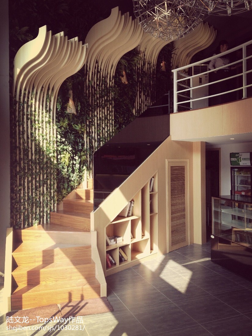 混搭风格咖啡厅楼梯设计