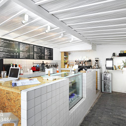现代风格咖啡厅吧台背景墙装修效果图