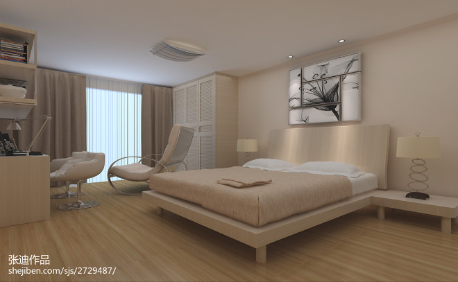 现代高级公寓卧室设计效果图