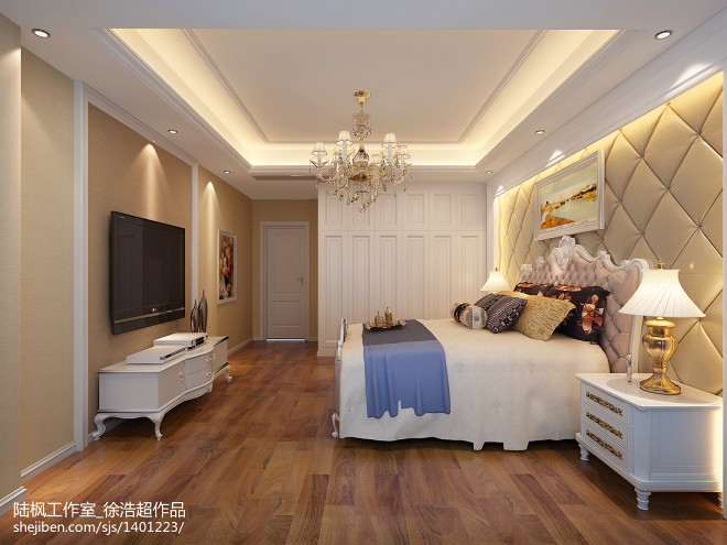欧式风格单身公寓卧室经典设计效果图
