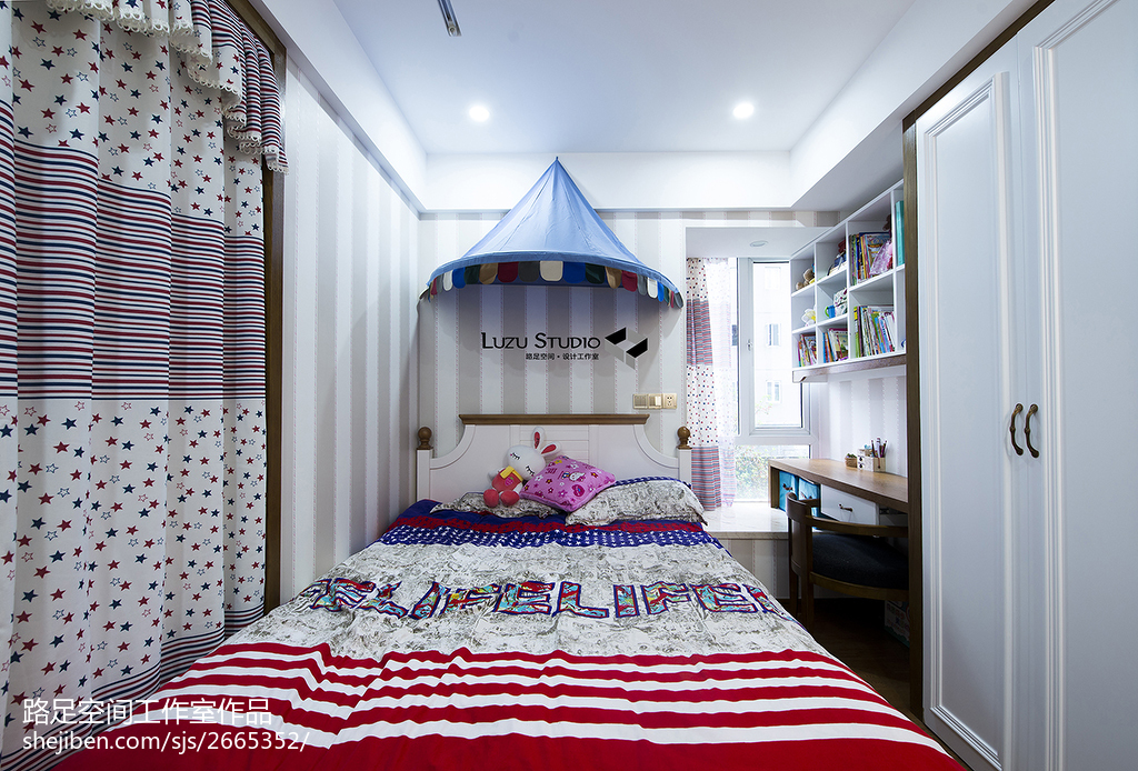 140平米新中式风格儿童房装修效果图