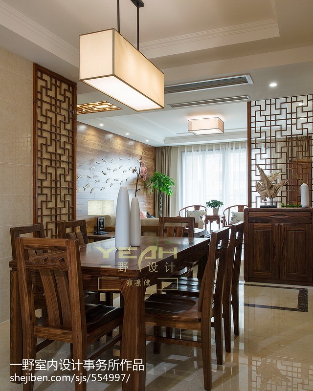 中式客厅餐厅隔断设计