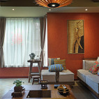 东南亚风格客厅吊顶设计图片