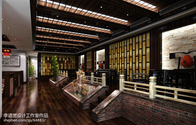 中式风格茶楼装饰设计效果图