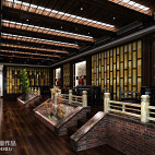中式风格茶楼装饰设计效果图