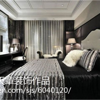 经典黑与灰的搭配370平米四居室现代简约风格设计装修效果图展示_2192280