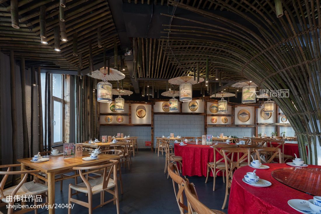 500㎡复古风格中式餐厅设计