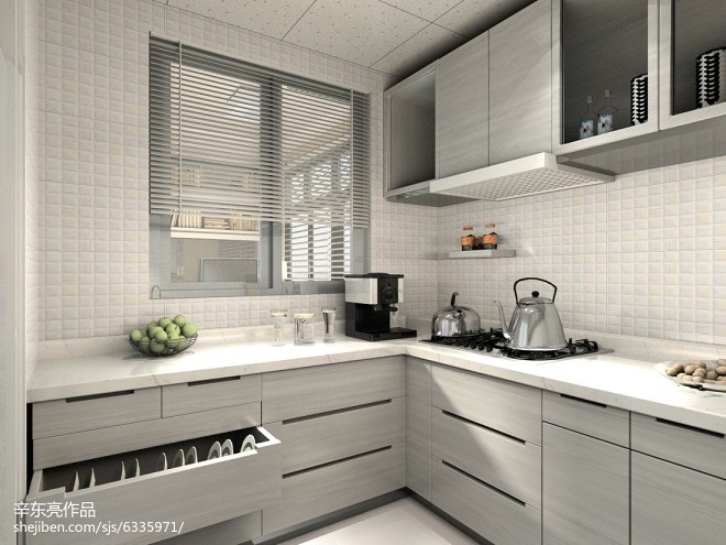 90平米现代风格卫生间厨房瓷砖效果