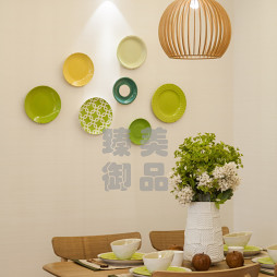 日式风格样板房餐厅挂盘墙设计