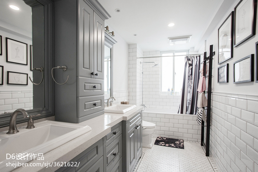 美式风格灰色系卫浴设计