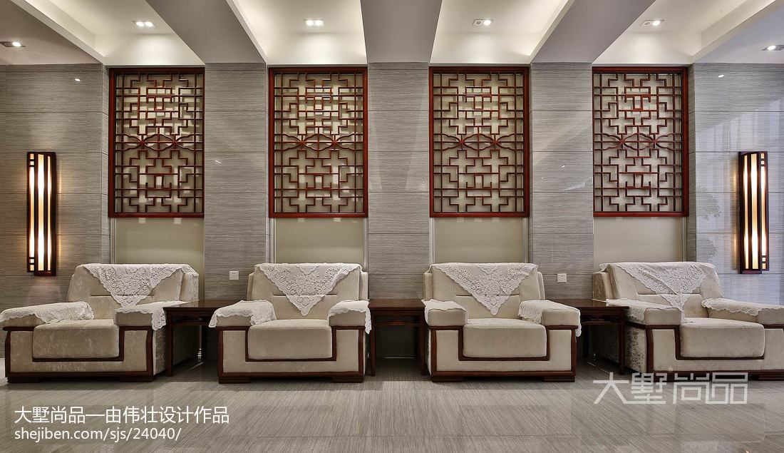 中式风办公空间会客厅设计