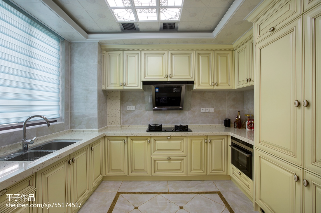 混搭风格米白色厨房设计