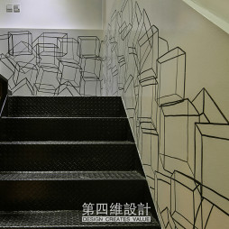 工业风主题餐厅楼梯设计